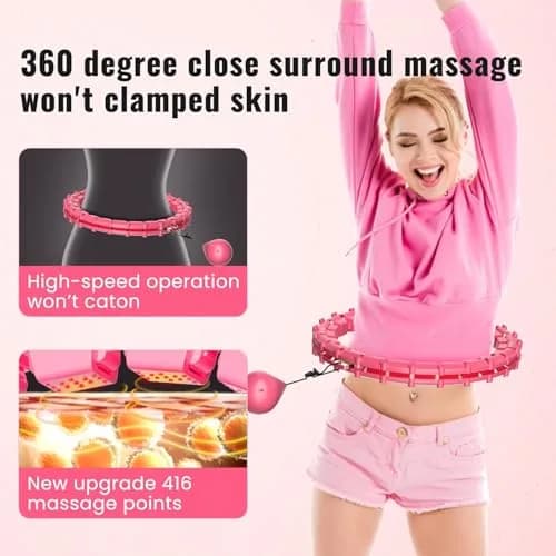 Gkyet Quiet Hula Circle Hoops,65 inch 32 Knots Plus Size Hula Infinity Fitness Detachable Hoops | Suitable for Beginners thumbnail 5