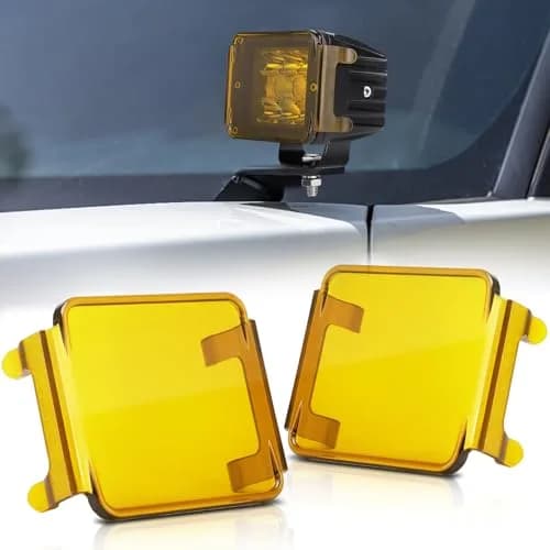 SWATOW INDUSTRIES Yellow 3 Inch LED Light Bar Covers (2-Pack) | Protects Pod Lights in Fog & Rain thumbnail 9