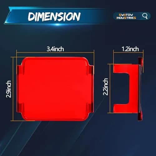 SWATOW INDUSTRIES Red 3 Inch LED Pod Covers Pair | Warning Light Safety Signal Covers thumbnail 5