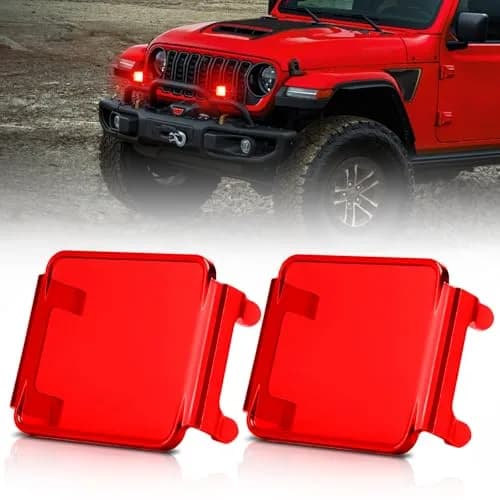 SWATOW INDUSTRIES Red 3 Inch LED Pod Covers Pair | Warning Light Safety Signal Covers thumbnail 9