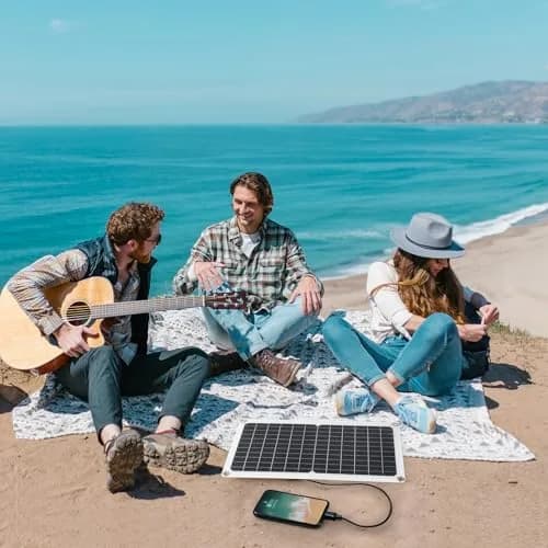 Soshine 15W 5V Solar Panel 2.0 Flexible Waterproof USB C Solar Charger 42.49cm (16.73in) | High-Efficiency Monocrystalline Output thumbnail 6