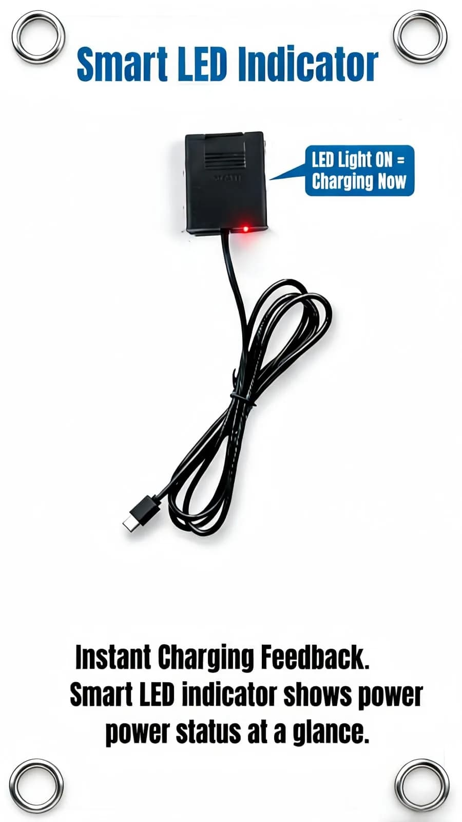Soshine 15W 5V Solar Panel 2.0 Flexible Waterproof USB C Solar Charger 42.49cm (16.73in) | High-Efficiency Monocrystalline Output - view 4