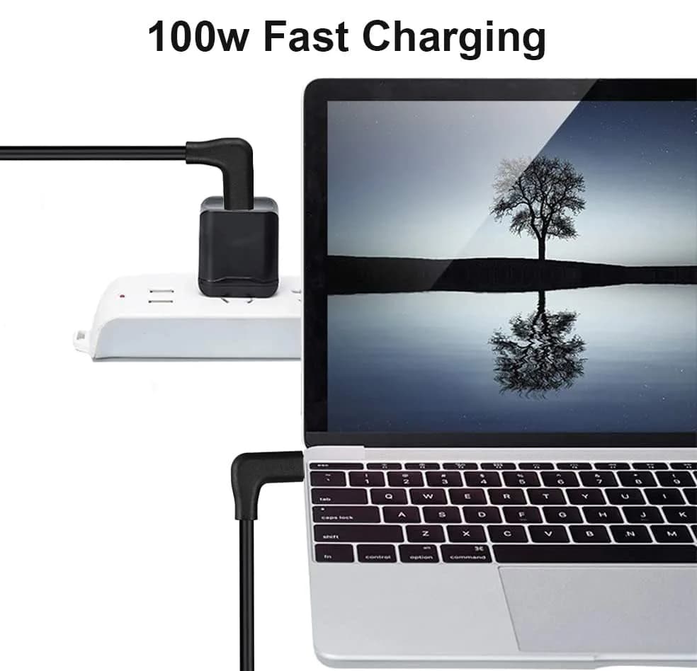 QCEs Right Angle USB C to USB C Cable 3.3Ft (1m) | 20Gbps Data, 4K Video, 100W Charging thumbnail 5