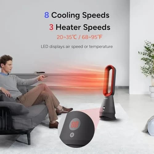 Faryuan Bladeless Fan, 25 Inch | Heating & Cooling & Filter Combo Tower Fan 80° Oscillating thumbnail 4
