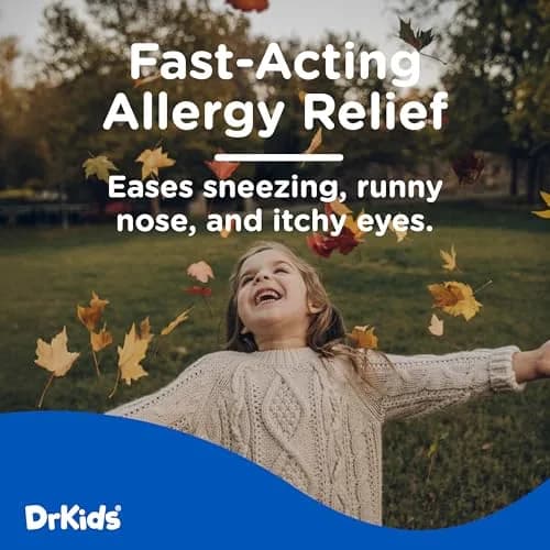 Dr. Kids Children's Allergy Relief Medicine, Mixed Berry Flavor, 30 Count | Fast-Acting, DYE FREE, Travel-Friendly thumbnail 2