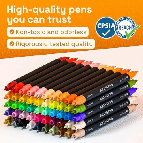 ARTISTRO 50 Acrylic Dual-Tip Glass Marker Pens for Wine Glasses | ASTM D-4236 Certified thumbnail 9