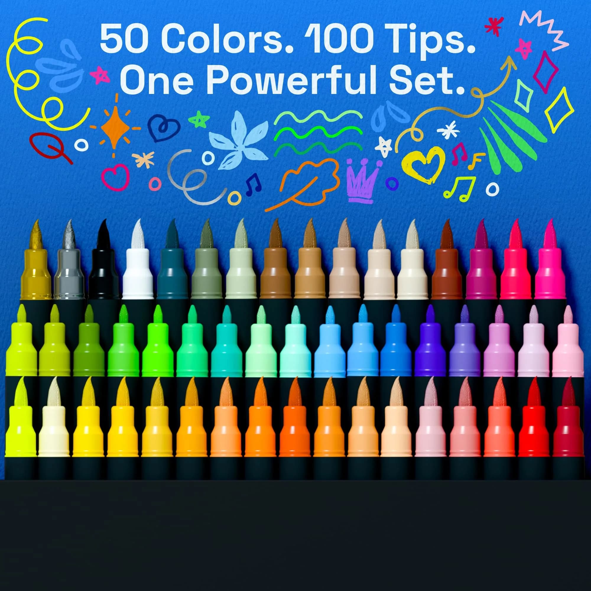 ARTISTRO 50 Acrylic Dual-Tip Glass Marker Pens for Wine Glasses | ASTM D-4236 Certified - view 2