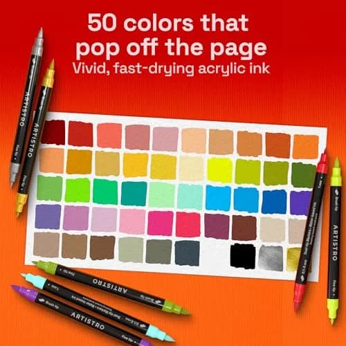 ARTISTRO 50 Acrylic Dual-Tip Glass Marker Pens for Wine Glasses | ASTM D-4236 Certified thumbnail 3