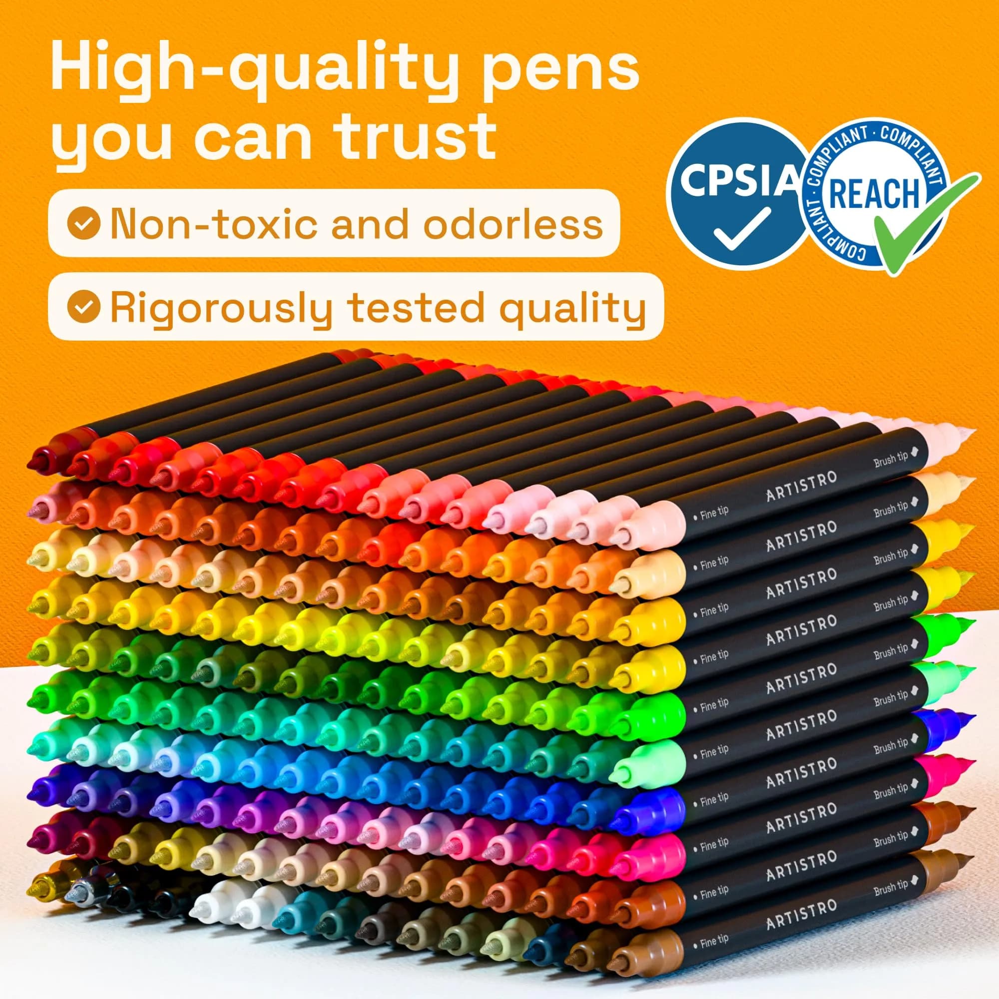 ARTISTRO 150 Acrylic Dual-Tip Glass Marker Pens for Wine Glasses, Tumblers & Ceramics | 150-Count Multicolor Set - view 9