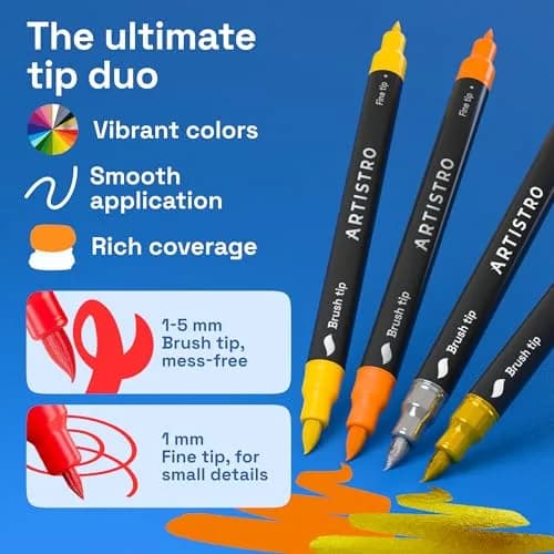 ARTISTRO Acrylic Dual-Tip Glass Marker Pens for Wine Glasses, 100 Count | Vibrant Multicolor Paint Pens for Parties & Crafts thumbnail 4