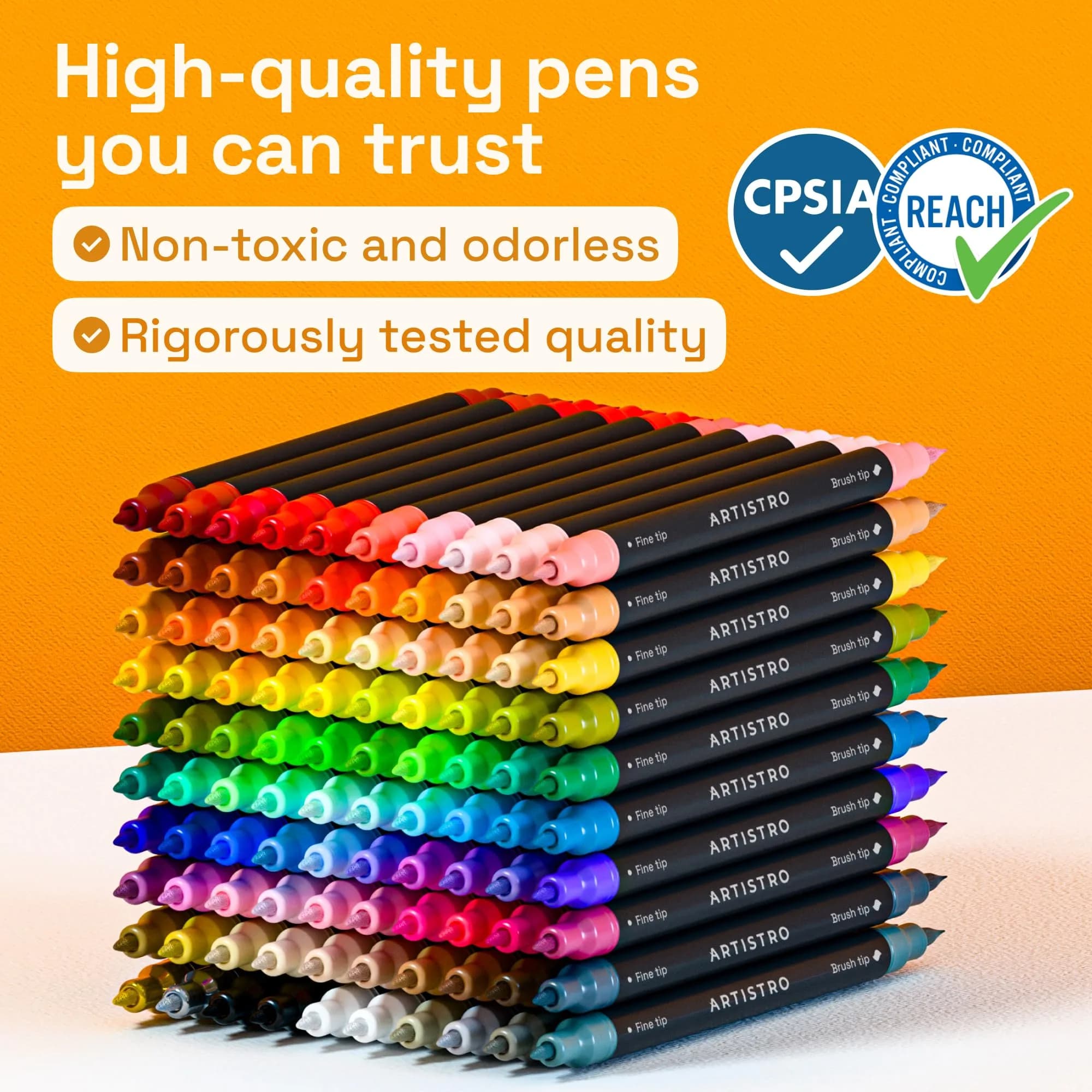ARTISTRO Acrylic Dual-Tip Glass Marker Pens for Wine Glasses, 100 Count | Vibrant Multicolor Paint Pens for Parties & Crafts - view 9
