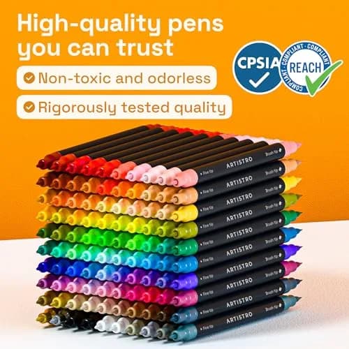 ARTISTRO Acrylic Dual-Tip Glass Marker Pens for Wine Glasses, 100 Count | Vibrant Multicolor Paint Pens for Parties & Crafts thumbnail 9