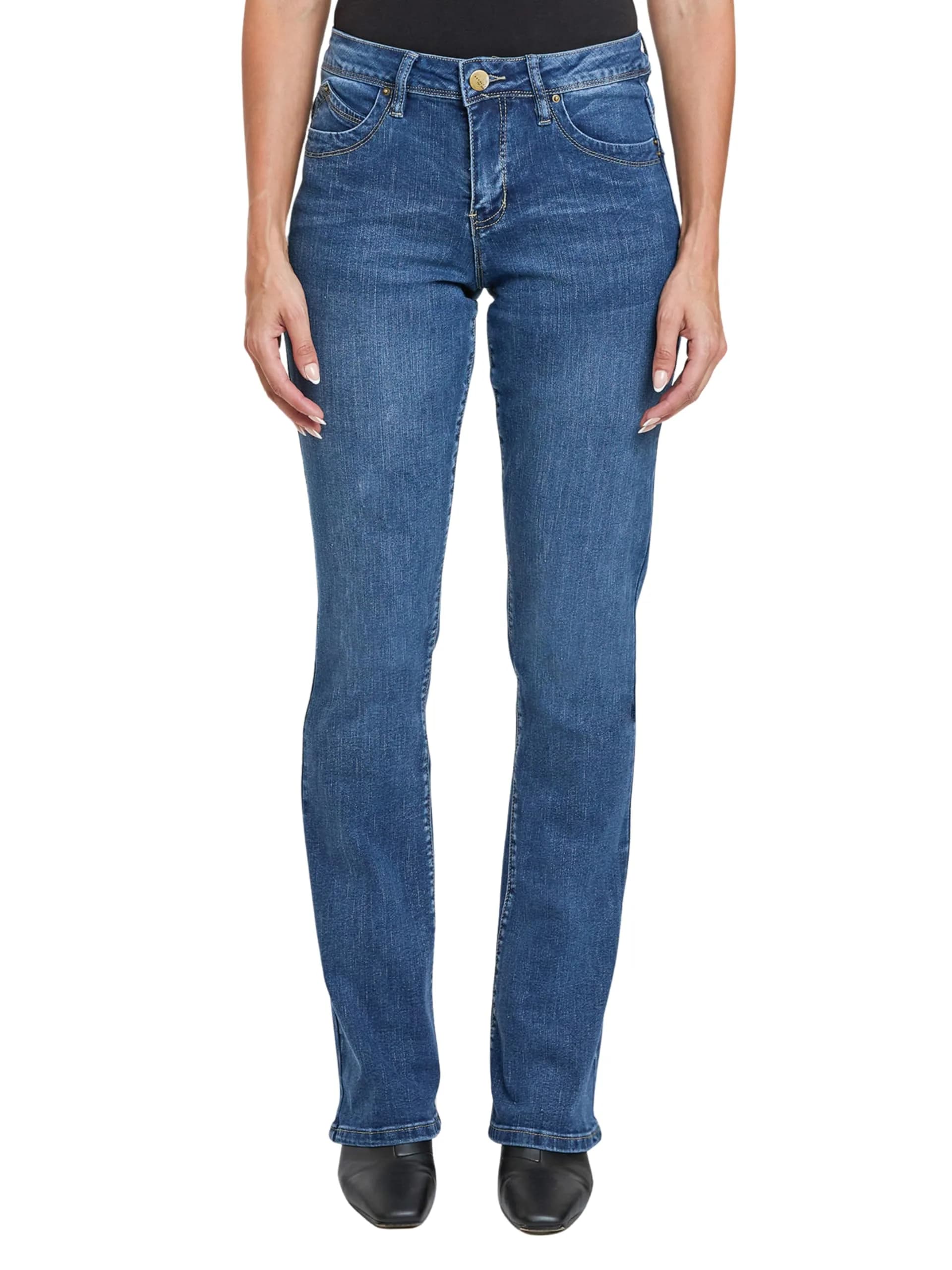 Royalty For Me Women's High Rise Curve Confidence Wannabettabutt Bootcut Jeans | Flattering Fit & Stretch Comfort