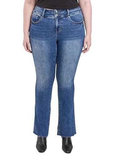 Royalty For Me Women's Plus Premium Stretch High Rise Bootcut Jeans, N Indigo Blue, 14W | Flattering Fit with Flexibility thumbnail 1