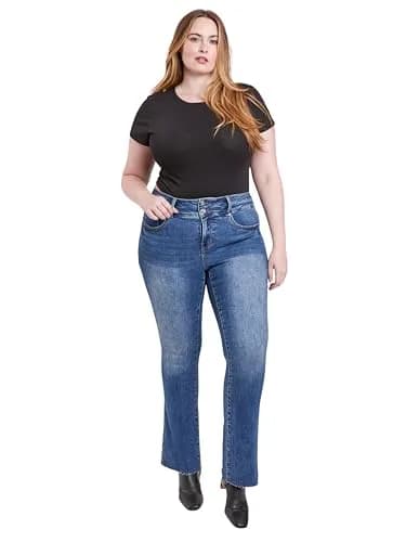 Royalty For Me Women's Plus Premium Stretch High Rise Bootcut Jeans, N Indigo Blue, 14W | Flattering Fit with Flexibility thumbnail 5