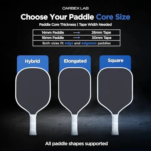 Carbex Lab Pickleball Edge Guard Tape – Carbon Silver – 30mm Width for 16mm Paddle | Lightweight, Durable Shield thumbnail 5
