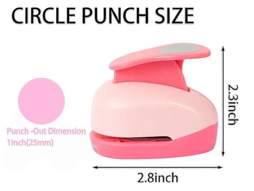 QIQQIKIN 1-Inch Circle Paper Punch Pink | Heavy Duty Craft Tool for Scrapbooking, Card Making, Gift Tags, Invitations thumbnail 4