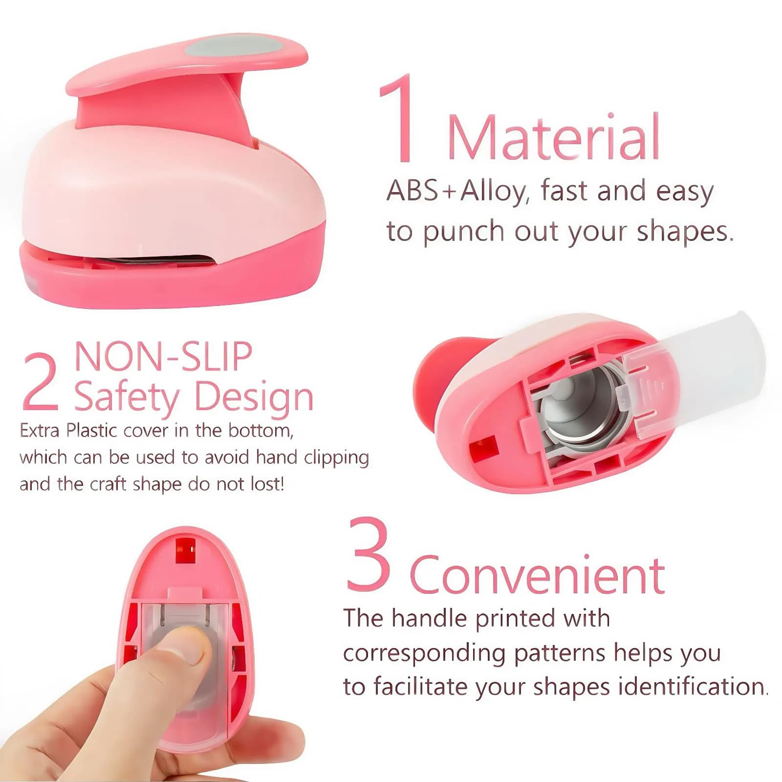 QIQQIKIN 1-Inch Circle Paper Punch Pink | Heavy Duty Craft Tool for Scrapbooking, Card Making, Gift Tags, Invitations - view 5