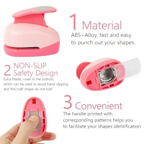 QIQQIKIN 1-Inch Circle Paper Punch Pink | Heavy Duty Craft Tool for Scrapbooking, Card Making, Gift Tags, Invitations thumbnail 5