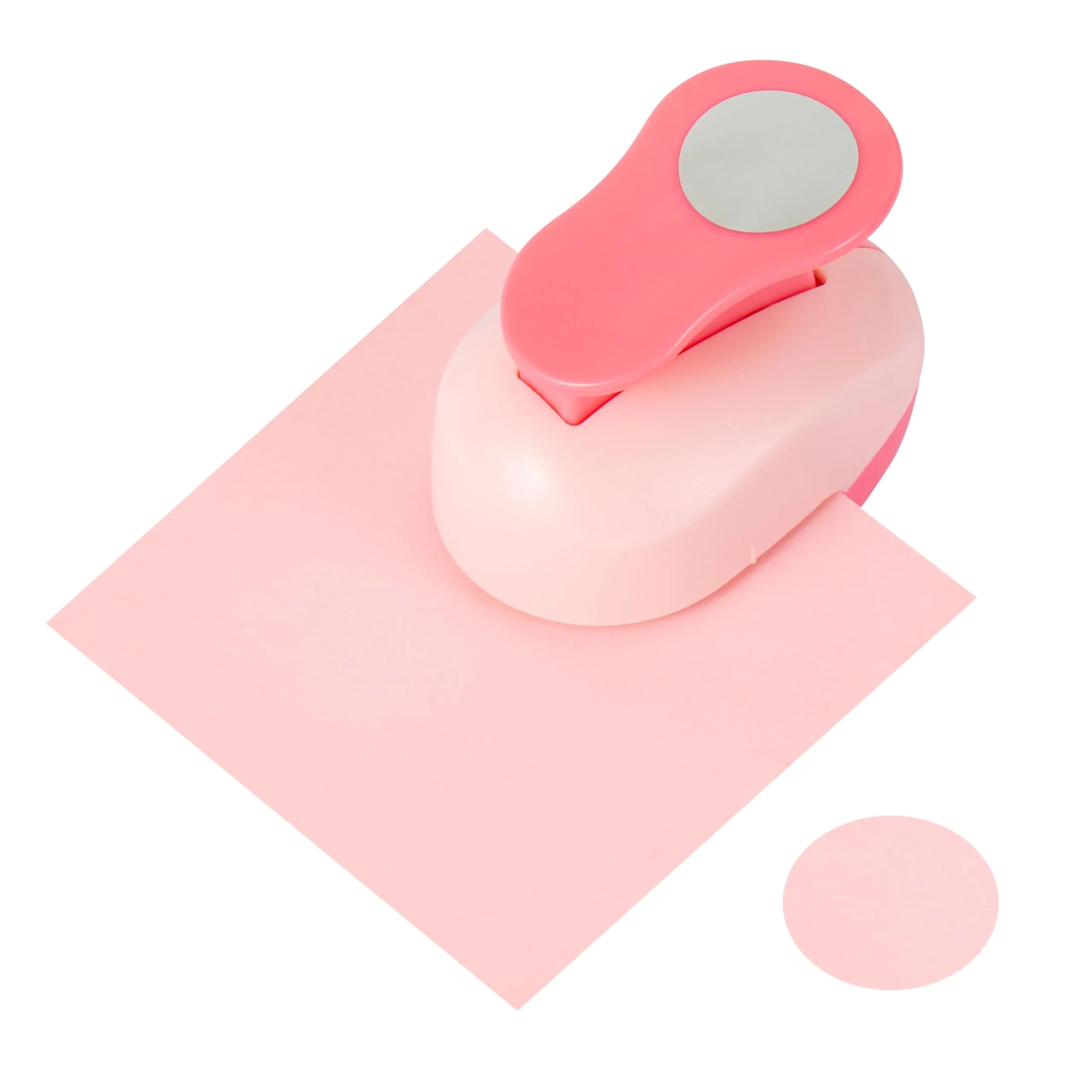 QIQQIKIN 1 inch Pink Circle Hole Punch | Craft Tool for Scrapbooking & Card Making - view 3