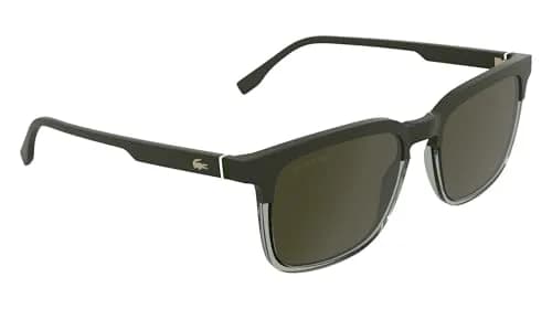 Lacoste Men's Sunglasses L6074S - Taupe/Transparent Taupe with Solid Khaki Lens | Geometric, Modern, RXable thumbnail 8