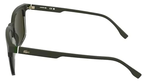 Lacoste Men's Sunglasses L6074S - Taupe/Transparent Taupe with Solid Khaki Lens | Geometric, Modern, RXable thumbnail 3