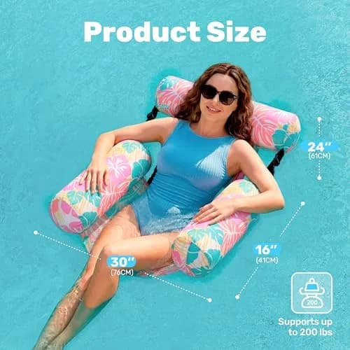 Sloosh Inflatable Pool Floats Lounge Chairs 2-Pack | 113 kg (250 lb) Weight Capacity thumbnail 4