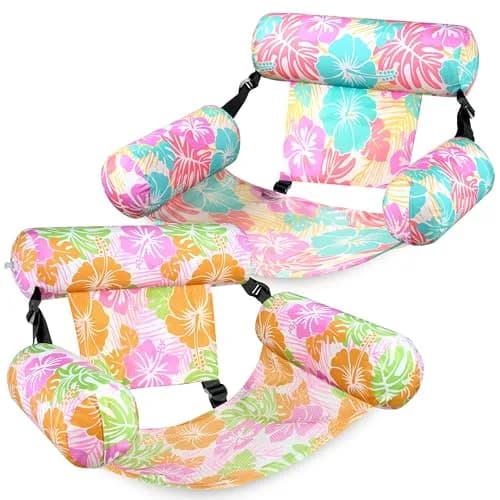 Sloosh Inflatable Pool Floats Lounge Chairs 2-Pack | 113 kg (250 lb) Weight Capacity thumbnail 1