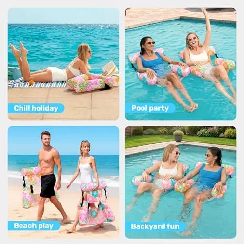 Sloosh Inflatable Pool Floats Lounge Chairs 2-Pack | 113 kg (250 lb) Weight Capacity thumbnail 7