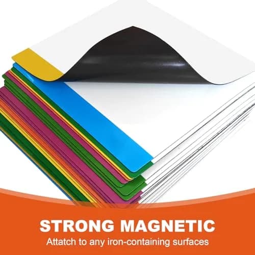 NIUBIKLUS Magnetic Dry Erase Board Labels 3" x 3" (18 Pack) | Reusable Notes for Fridge, Locker, Cabinet thumbnail 2