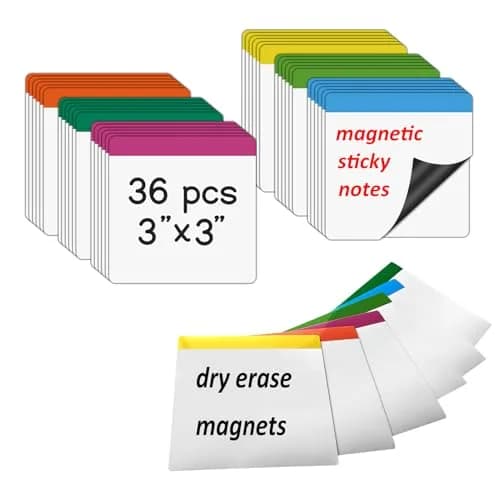 NIUBIKLUS Magnetic Dry Erase Board Labels 3" x 3" (7.6cm x 7.6cm) | 36 Pack for Office & Classroom thumbnail 1
