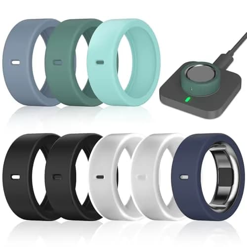 ZOOROO 8 Pack Oura Ring Gen 4/3/Ceramic Cover | Silicone Protector for Size S (4-7) - main product image