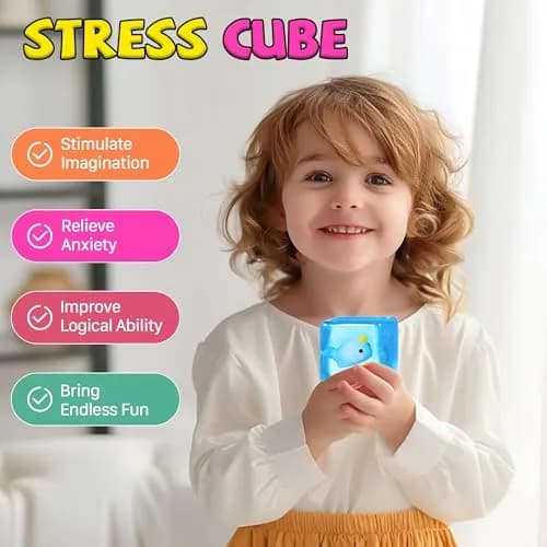 Meijoy Stress Cube Fidget Toy with Glow-in-the-Dark Mochi | 5.5 cm (2.17 inch) thumbnail 7