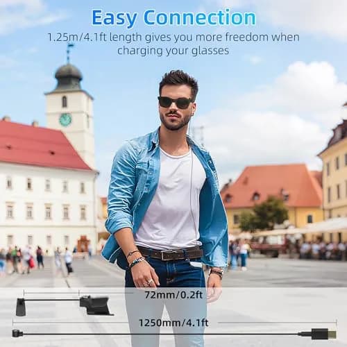 HIBLOKS Magnetic USB-C Charging Cable for Ray-Ban Meta & Oakley HSTN | Fast Magnetic Charging, 3.9ft, Durable TPE/TPU thumbnail 6
