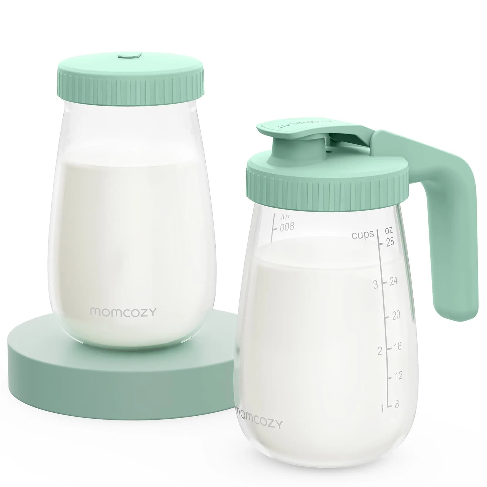 Momcozy Glass Breast Milk Pitcher 946ml (32oz) | Heat-Resistant, Leak-Proof, BPA-Free - main product image