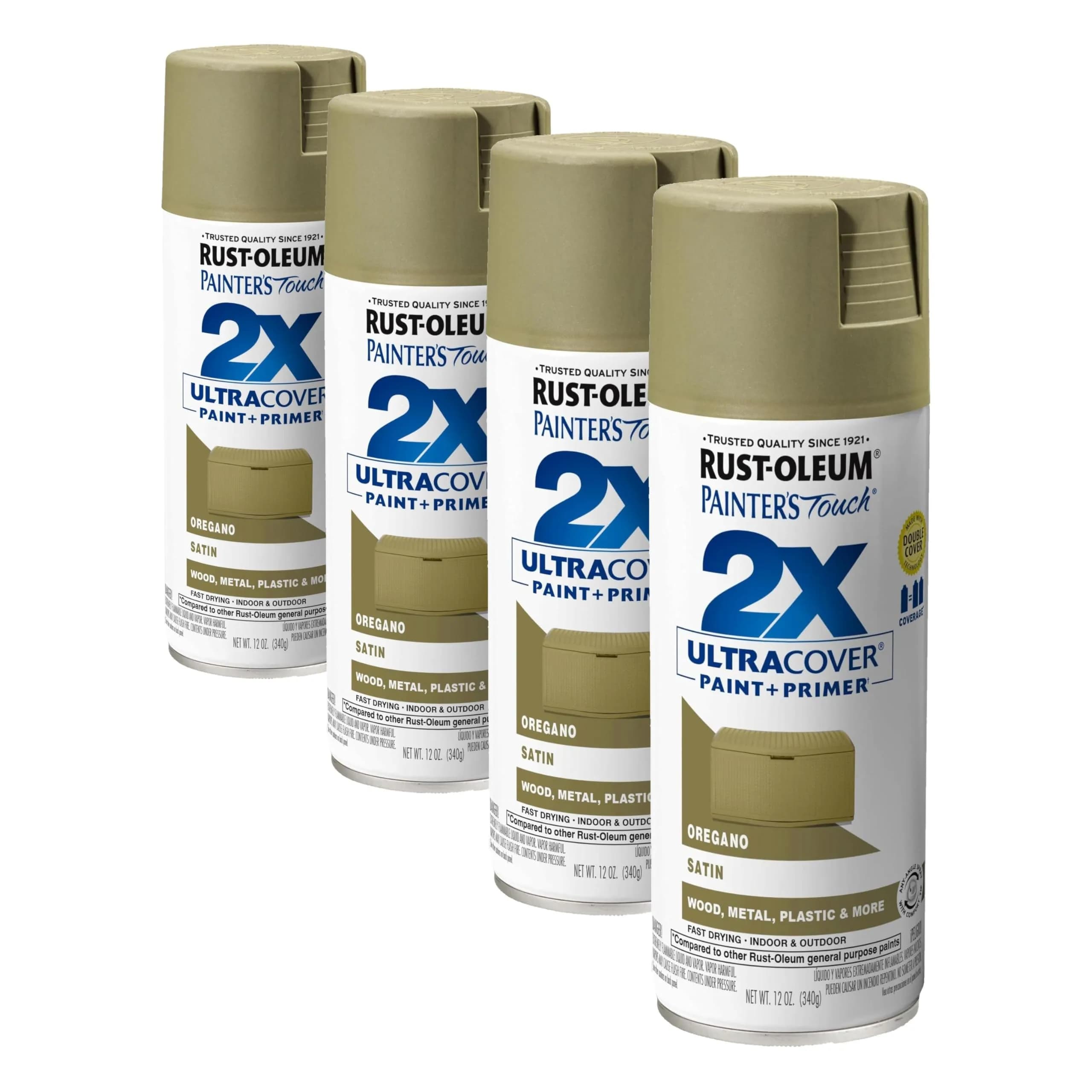 Rust-Oleum Painter's Touch 2X Satin Oregano Spray Paint - 12 Oz Cans (4 Pack) - main product image