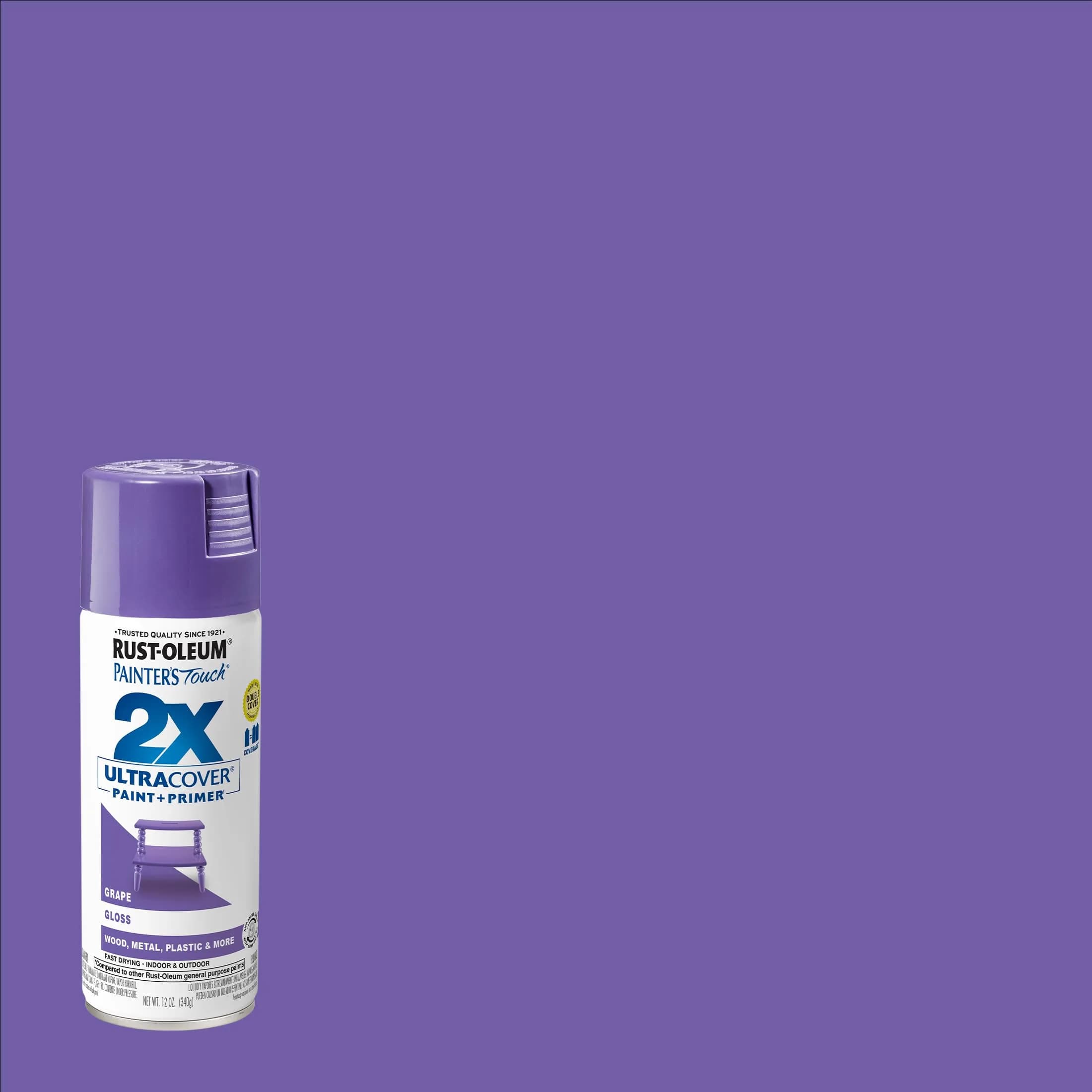 Rust-Oleum Painter's Touch 2X Ultra Cover Spray Paint, Gloss Grape, 12 oz (Pack of 4) - view 2