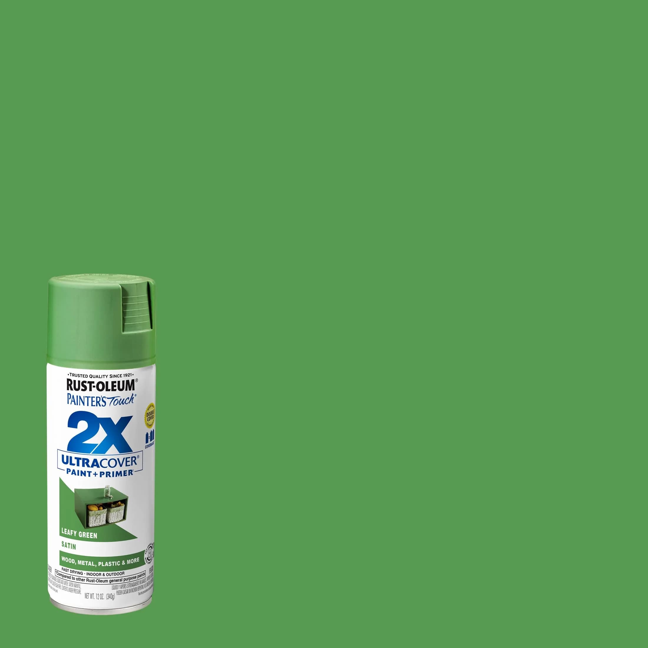 Rust-Oleum Painter's Touch 2X Satin Leafy Green Spray Paint - 12 Oz Cans (Pack of 4) - view 2
