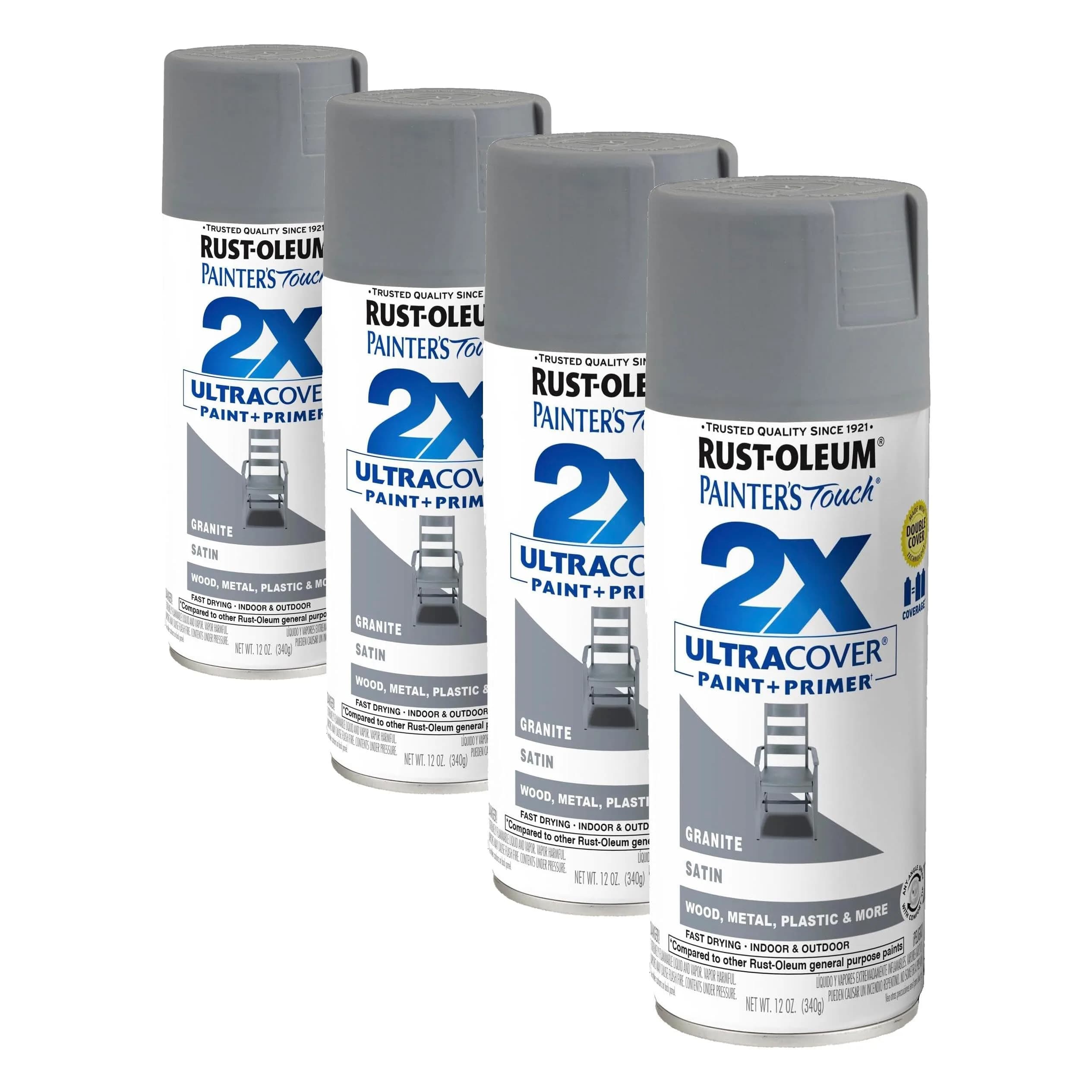 Rust-Oleum Painter's Touch 2X Satin Granite Spray Paint, 12 Oz (Pack of 4) - main product image