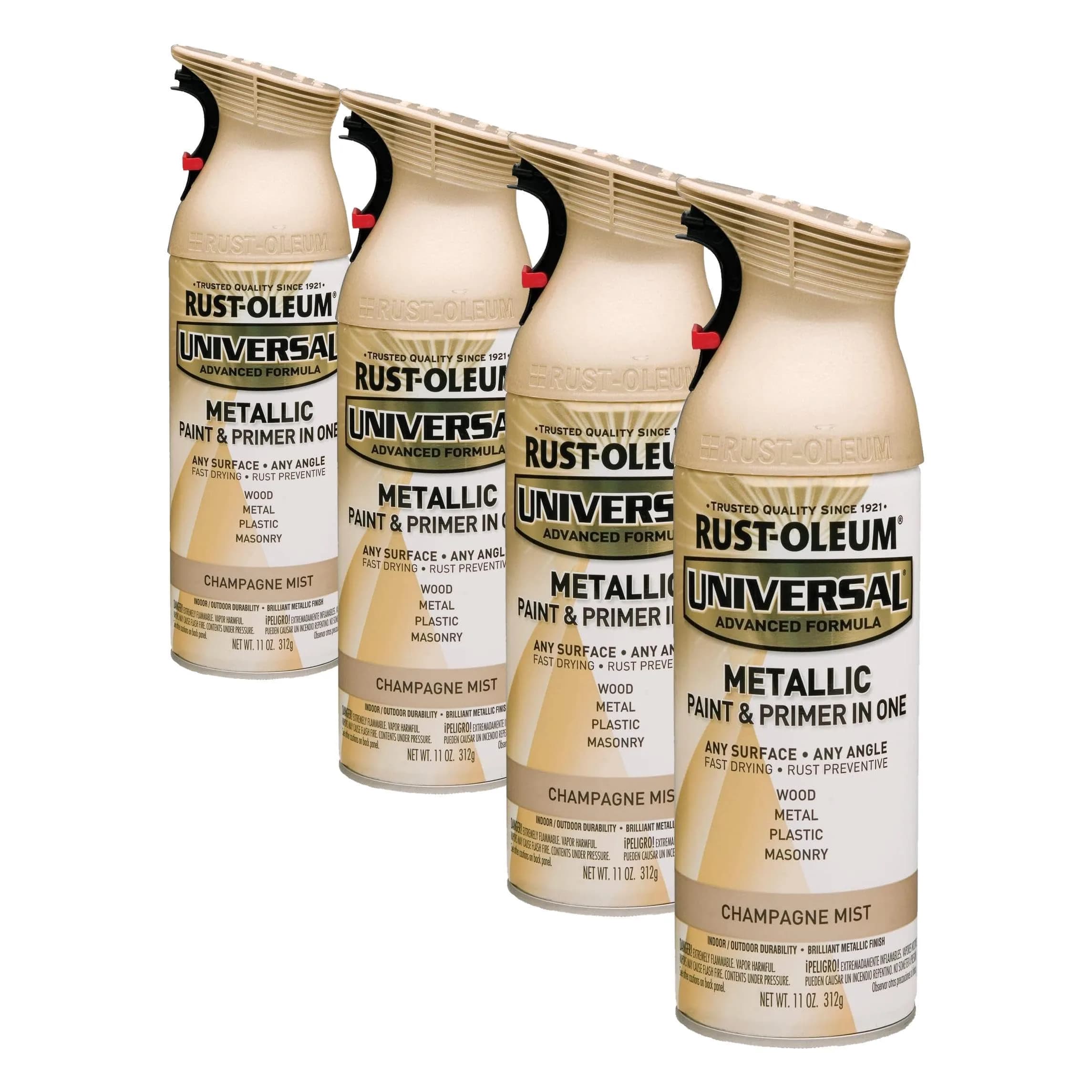 Rust-Oleum Universal All Surface Champagne Mist Metallic Clear Topcoat Spray, 11 oz (Pack of 4) - main product image