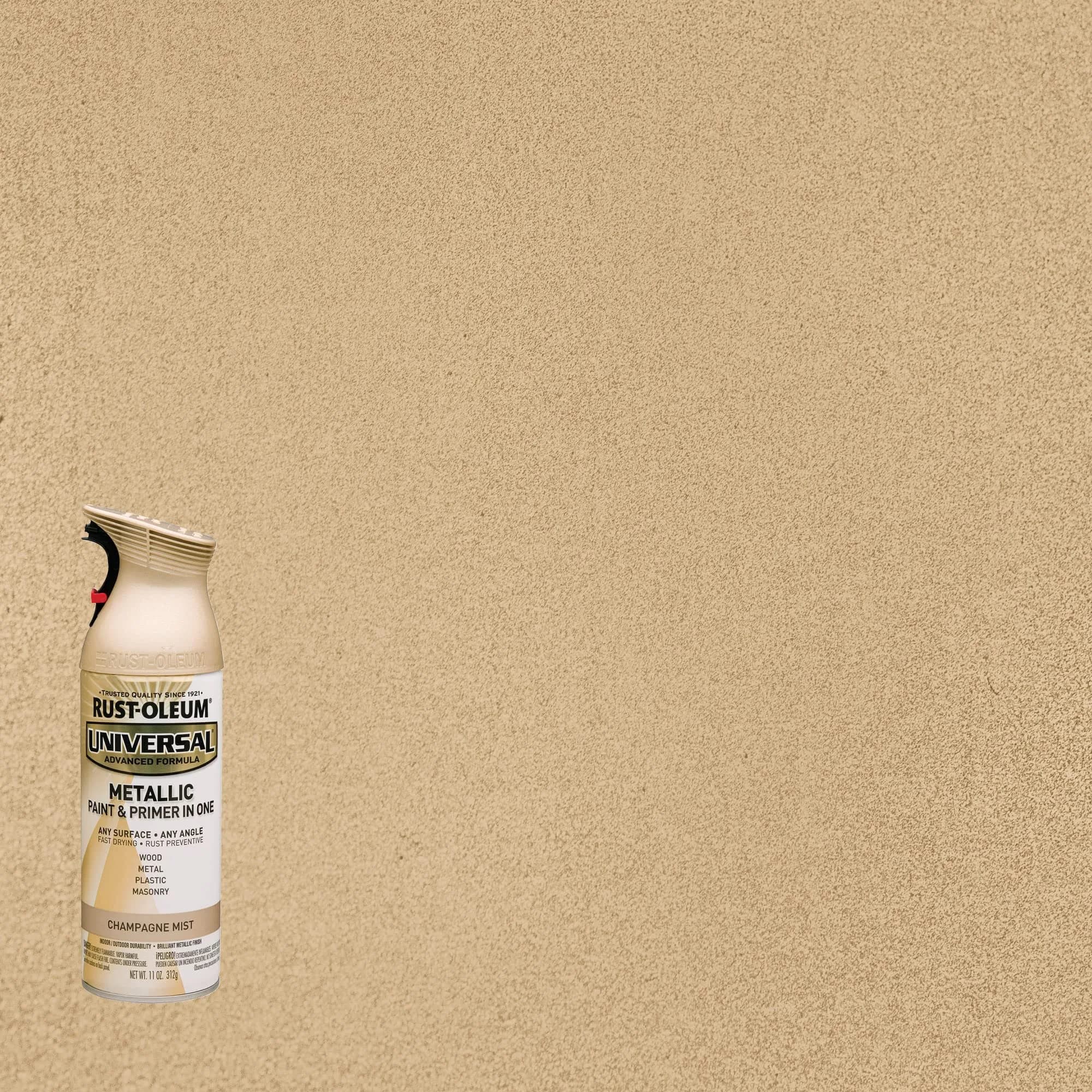 Rust-Oleum Universal All Surface Champagne Mist Metallic Clear Topcoat Spray, 11 oz (Pack of 4) - view 2