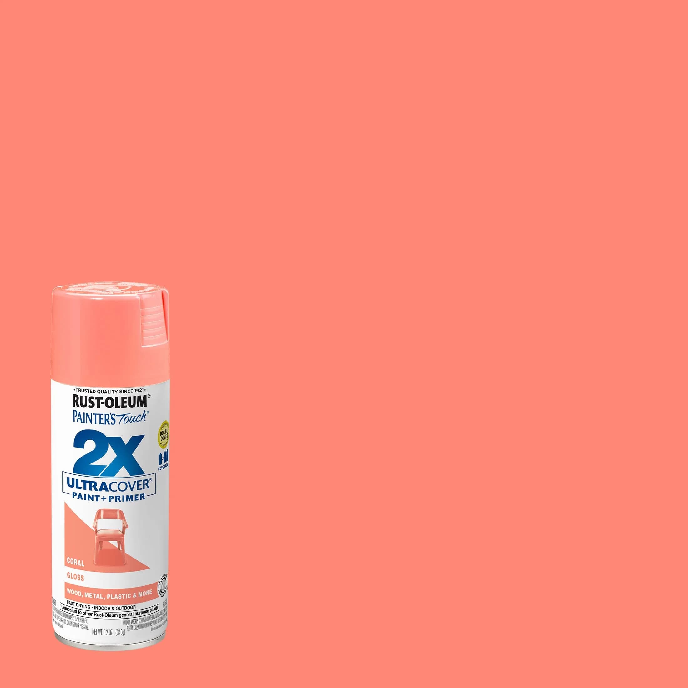 Rust-Oleum Painter's Touch 2X Ultra Cover Spray Paint, Gloss Coral, 12 Oz (Pack of 4) - view 2