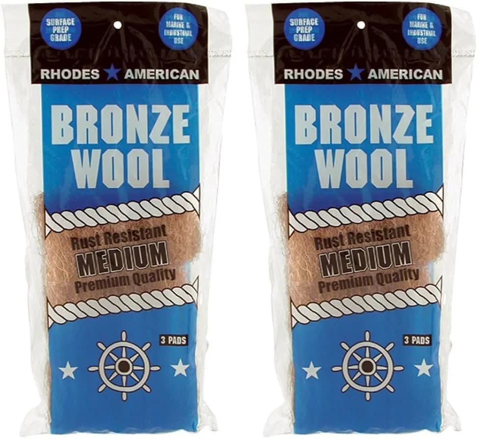 Homax Medium Grade Bronze Wool Pads 3 Pad (Pack of 2) | Rust & Corrosion Resistant for Wood & Metal Finishing thumbnail 1