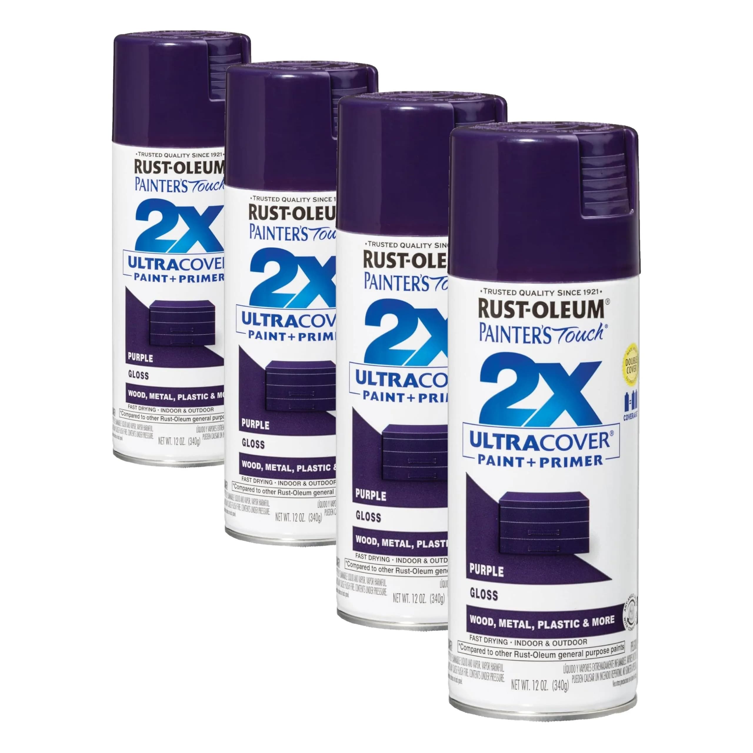 Rust-Oleum Painter's Touch 2X Spray Paint - Gloss Purple, 12 Oz (4-Pack) - main product image