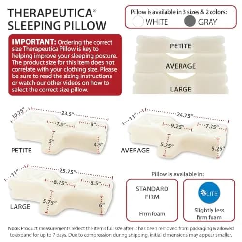 Therapeutica Ergonomic Cervical Pillow for Neck Pain Relief | Firm Molded Foam Support for Back & Side Sleepers thumbnail 8
