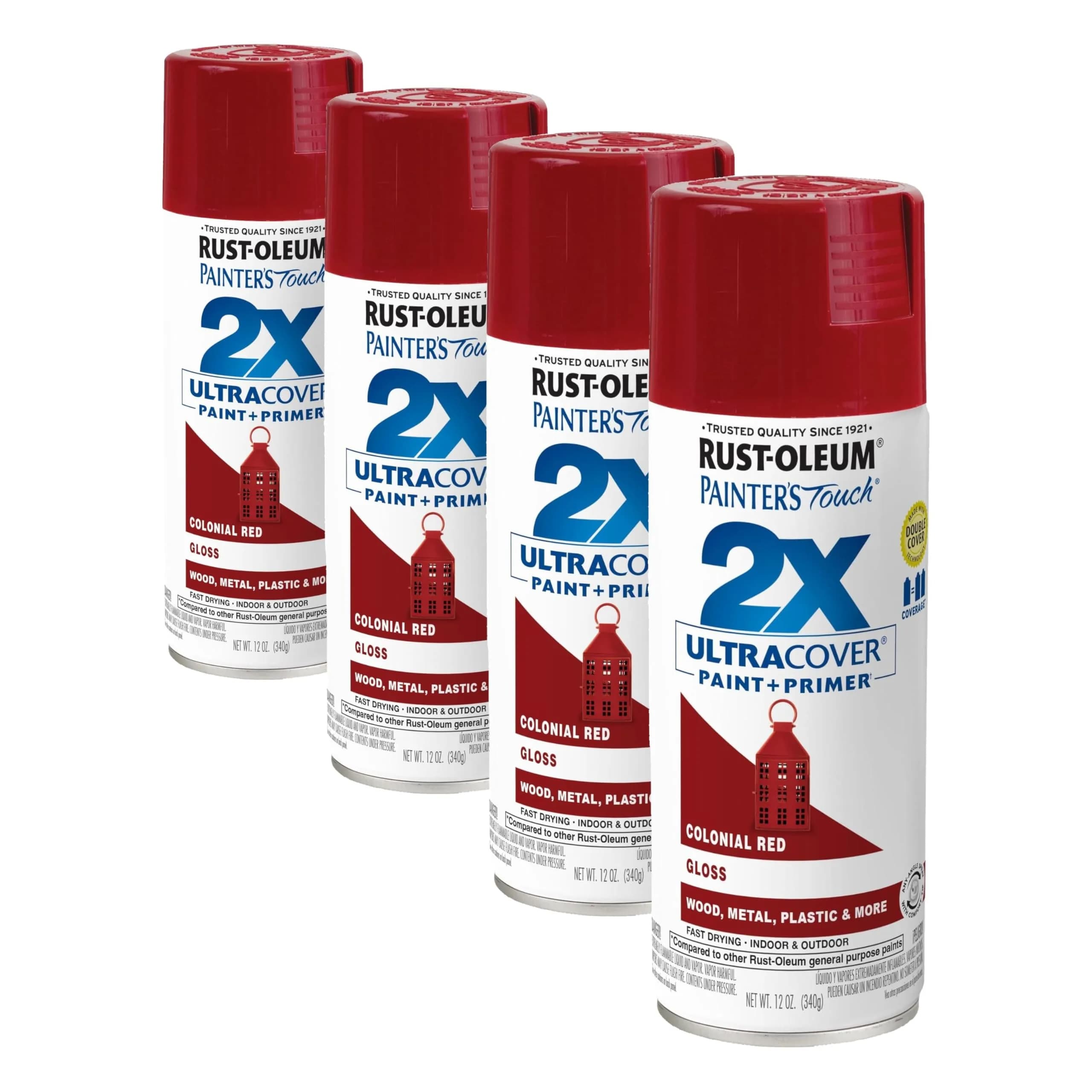 Rust-Oleum Painter's Touch 2X Gloss Colonial Red Spray Paint - 12 Oz (4-Pack) - main product image