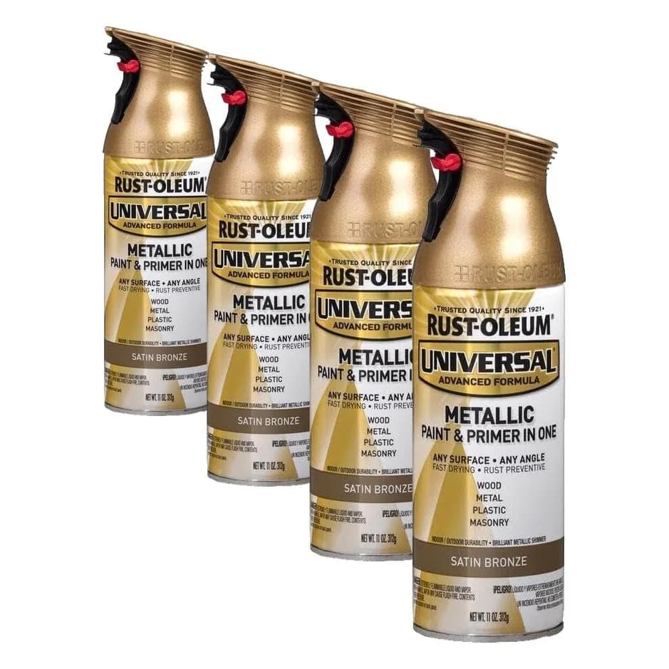 Rust-Oleum Universal Satin Bronze Metallic All Surface Spray Topcoat, 11 oz (Pack of 4) - main product image