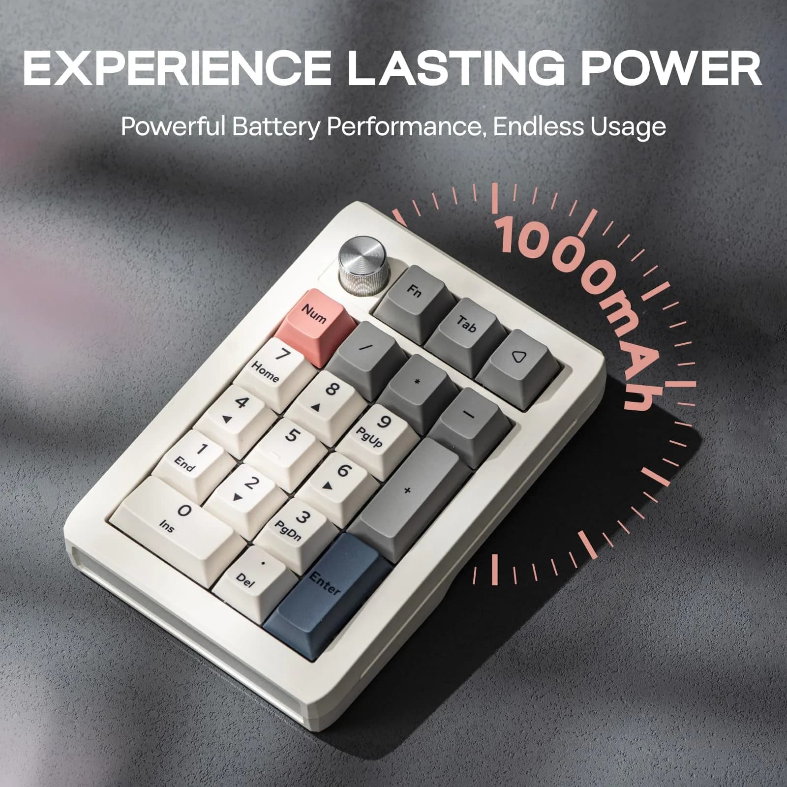 EPOMAKER EK21 VIA Gasket Number Pad with Knob, 20 Keys, 1000mAh Battery | PC Gaming Numpad for Windows & Mac - view 7