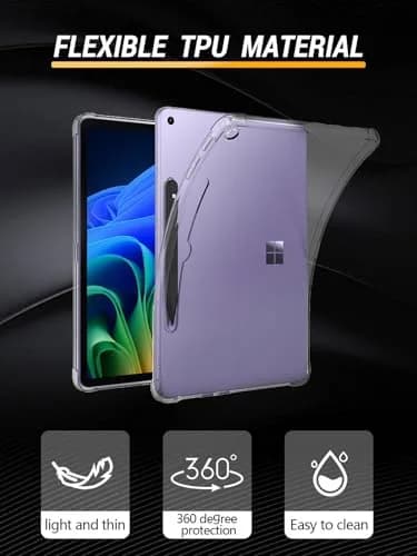 FJIASTB Clear Case for Microsoft Surface Pro 12 Inch 2025 | Transparent TPU Cover with Precise Cutouts thumbnail 2