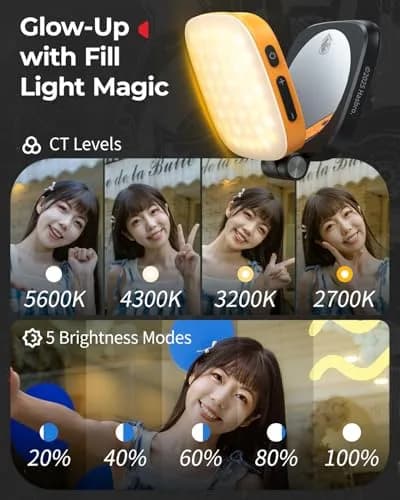 SmallRig Vibe P48 LED Video Light with Mirror | Magnetic Mount, 2700K-5600K Bi-Color, 360° Coverage thumbnail 7